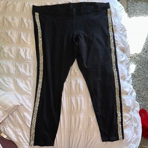 Express black leggings with silver embellishments down the sides - bin 3